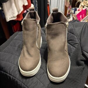 Brown Ankle wedge sneakers